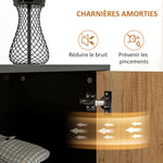 Buffet salon meuble de rangement avec 3 tiroirs et étagère réglable, pieds en acier, poignées en alliage d'aluminium