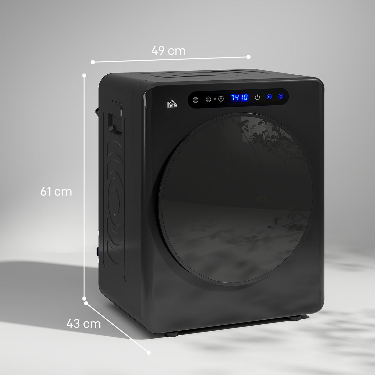 Sèche linge à évacuation, sèche-linge électrique 1000 W 3 Kg, modes Extra Dry et ECO, minuterie, acier inoxydable, noir