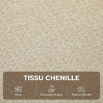 Canapé-Lit Pliable 245 cm, Canapé Compressé 3 Places Modulaire en Chenille avec Assise large, 3 Coussins, Beige-6