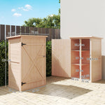 Armoire abri de Jardin Remise pour Outils Bois de Sapin pré-huilé Toit bitumé incliné - Grande Porte
