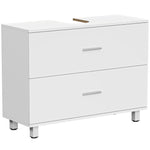 Meuble sous lavabo, meuble de salle de bain avec 2 tiroirs, style moderne, 80 x 30 x 60 cm, blanc