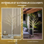 Albero luminoso LED - decorazione luminosa bianco caldo - 96 LED - uso interno - 150 cm - decorazione natalizia camera casa bianco