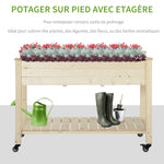 Jardinière sur Pieds - Potager sur roulettes - étagère, Inserts d'irrigation, Feutre de Drainage Inclus - Bois