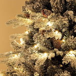 Sapin de Noël Artificiel 180 cm lumineux LED 793 Branches enneigées grand réalisme support en acier pliable Vert