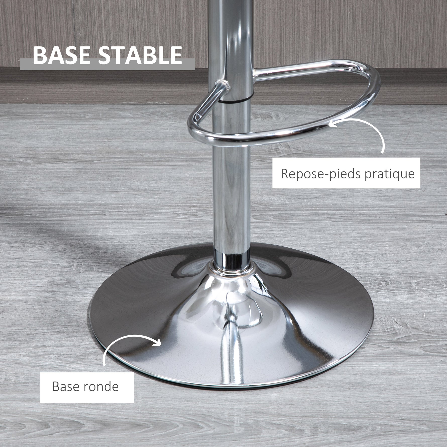 Lot de 2 tabourets de bar design contemporain assise acrylique et piètement métal - pivotant 360° - hauteur réglable avec repose-pieds - transparent