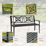 Banc de jardin 2 places banquette extérieur terrasse patio dossier haut assise à lattes accoudoirs