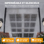 Auvent de porte d'entrée toit marquise en polycarbonate protection contre pluie neige UV 90 x 122 cm, transparente