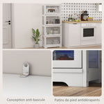 Vitrine pour collection buffet salon meuble de rangement à 4 niveaux avec portes à abattant, 59 x 30 x 139 cm, blanc