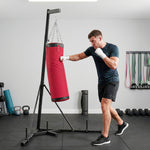Support Sac de Frappe Autoportant avec Sac de Frappe et Base Lesté Réglable en Hauteur 175x91x231cm Rouge