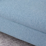 Fauteuil Enfant Design scandinave accoudoirs Assise Dossier garnissage Mousse piètement Bois Caoutchouc Lin Bleu