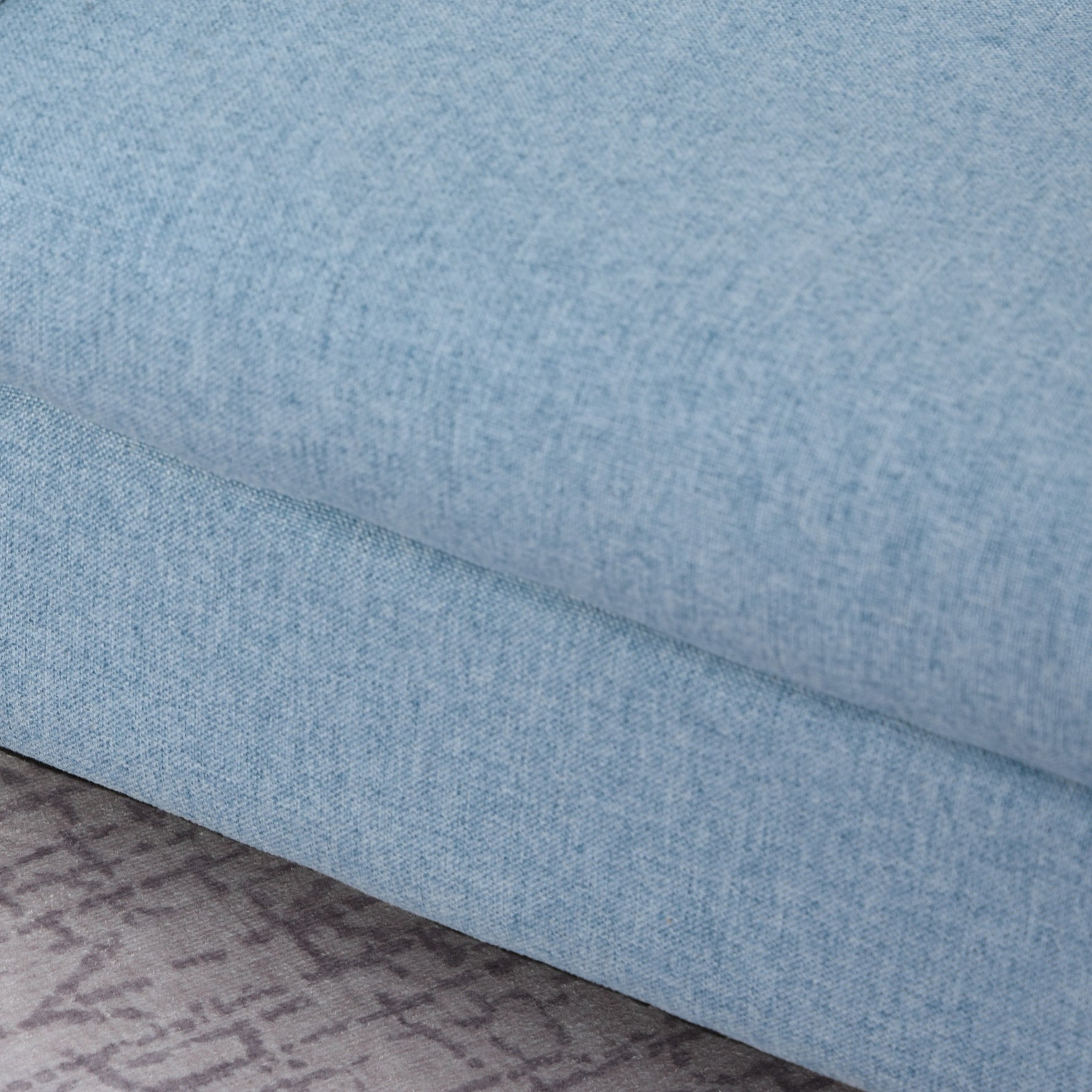 Fauteuil Enfant Design scandinave accoudoirs Assise Dossier garnissage Mousse piètement Bois Caoutchouc Lin Bleu