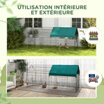 Parque recinto modular de acero con lona para conejos, roedores y animales pequeños, interior y exterior, 220L x 85An x 103Al cm
