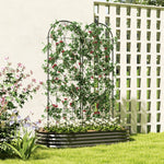 Support pour plantes grimpantes avec motif lot de 2 treillis de jardin pour vigne fleurs légumes métal 50 x 180 cm noir