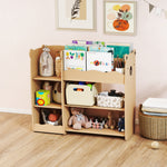 Meuble rangement enfant 3 niveaux, étagère de rangement pour jouets enfants avec étagères ouvertes, 92x29x79cm, naturel