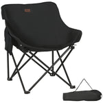 Chaise de camping pliable avec sac de transport et pochette latérale compact ultra légère noir