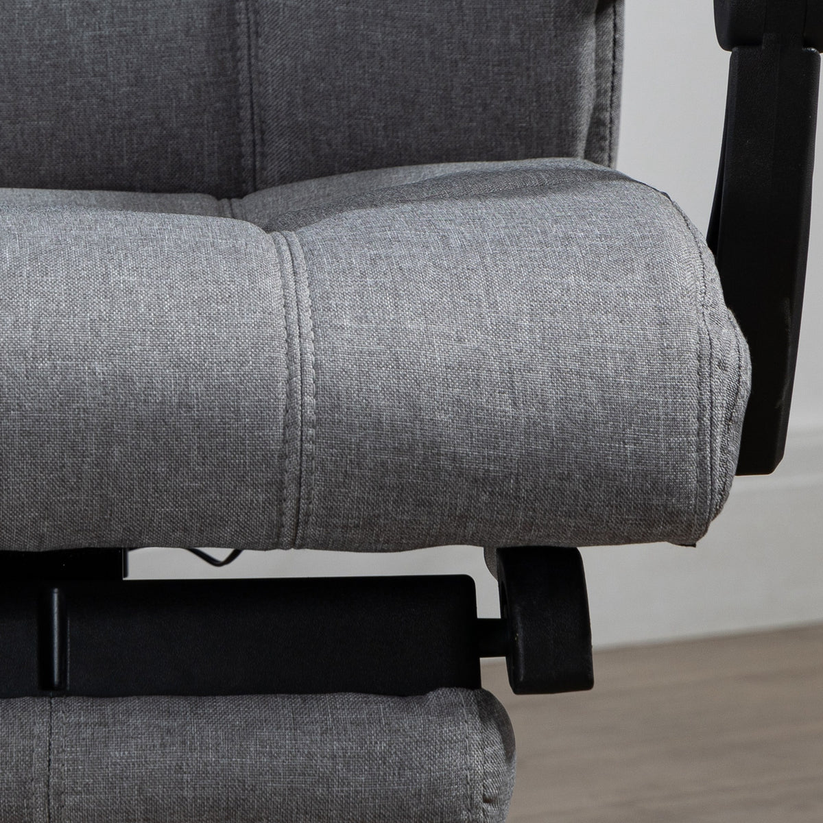 Chaise de bureau de massage chauffante réglable en hauteur de 116-124 cm ergonomique inclinable tissu effet lin, gris