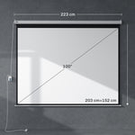 Schermo di proiezione motorizzato 4:3 203L x 152A cm bianco