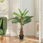 Palmier Artificiel palmier 100 cm avec 21 Feuilles en PEVA, Plante Décorative avec Pot en Plastique, Vert
