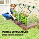 Mini Serre de Jardin Mini serre Tunnel Toit Pointu Acier Anti-UV Fenêtres, 180x 90x90cm, Transparent