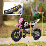 Moto électrique pour enfant moto cross pour enfants de 3 à 6 ans 2 moteurs 12V vitesse 5 km/h 109,5x60x72,5cm rose