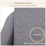 Canapé pour chien lit pour chien animal domestique style scandinave pieds en bois revêtement tissu déhoussable 75 x 55 x 39 cm - gris