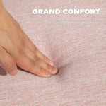 Canapé Convertible 2 Places Design scandinave Dossier inclinable 3 Positions Pieds Bois Tissu Aspect Lin Rose-3