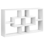 Étagère murale bibliothèque 8 cubes, meuble de rangement, design moderne, 85 x 14,5 x 47,5 cm, blanc