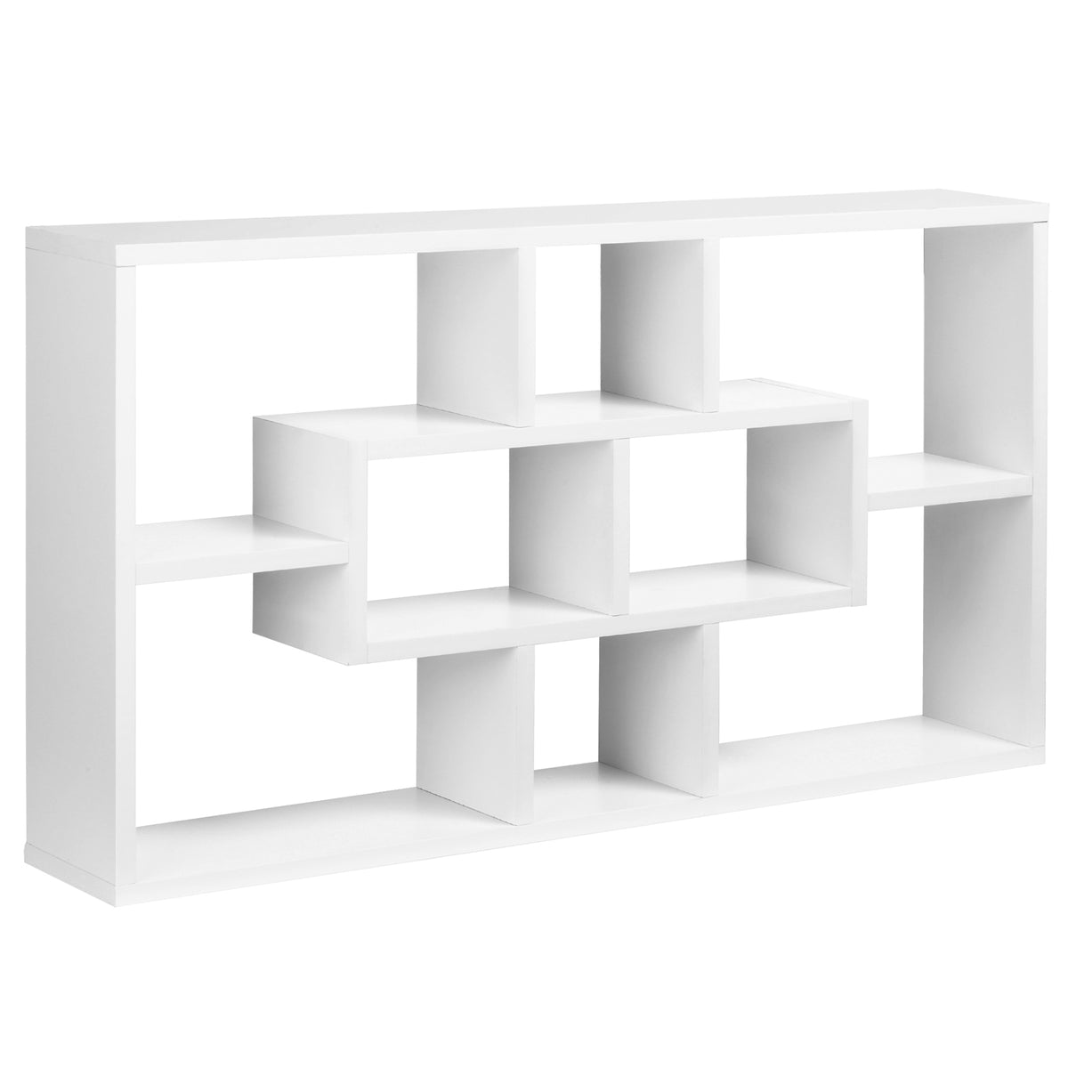 Étagère murale bibliothèque 8 cubes, meuble de rangement, design moderne, 85 x 14,5 x 47,5 cm, blanc