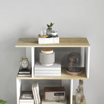 Bibliothèque style scandinave meuble de rangement 5 étagères anti-basculement Charge 25 kg aspect bois & Blanc