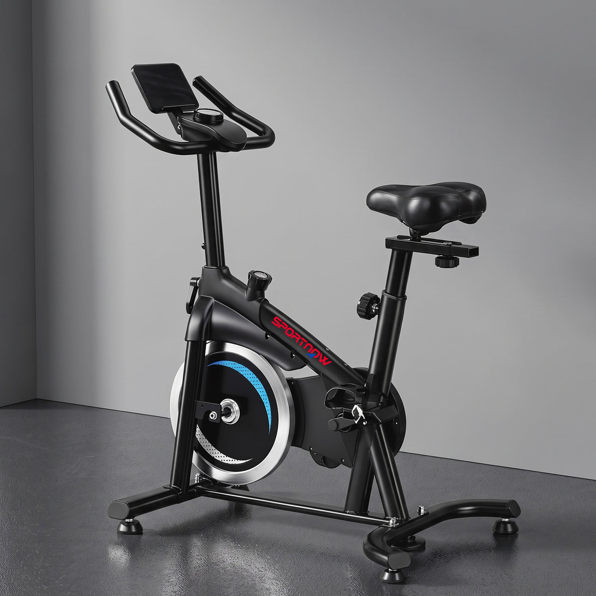 Cyclette da Spinning Connessa con App Zwift e Kinomap Magnetica Silenziosa Schermo LCD 98 x 57 x 120 cm Nero