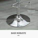 Lot de 2 tabourets de bar chaise haute cuisine avec dossier et repose-pieds, hauteur réglable, 41x42x82-104cm, blanc