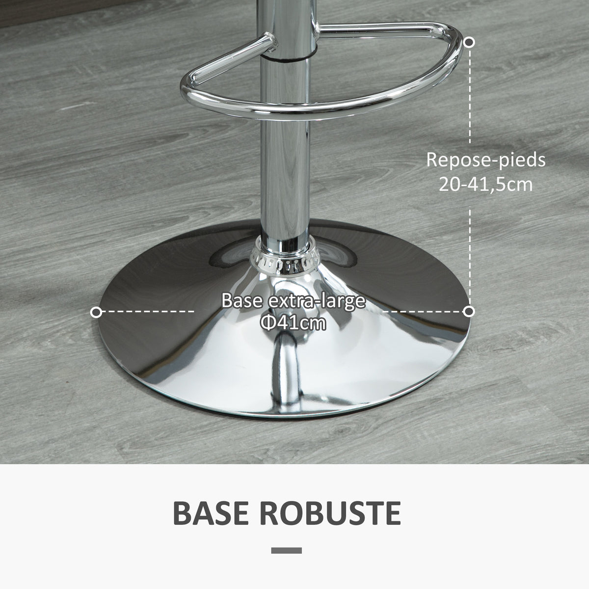 Lot de 2 tabourets de bar chaise haute cuisine avec dossier et repose-pieds, hauteur réglable, 41x42x82-104cm, blanc