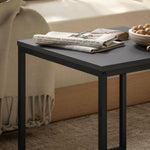 Set van 2 vierkante nesttafels, salontafels met stalen frame, moderne stijl, zwart