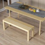 Banc de cuisine en bois massif 2 places, banc de salle à manger, charge 240 Kg, 120 x 33 x 45 cm, bois naturel
