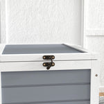 Maison enclos cage pour petit animal tortue avec 2 espaces support de lampe 81 x 48 x 31,5 cm gris