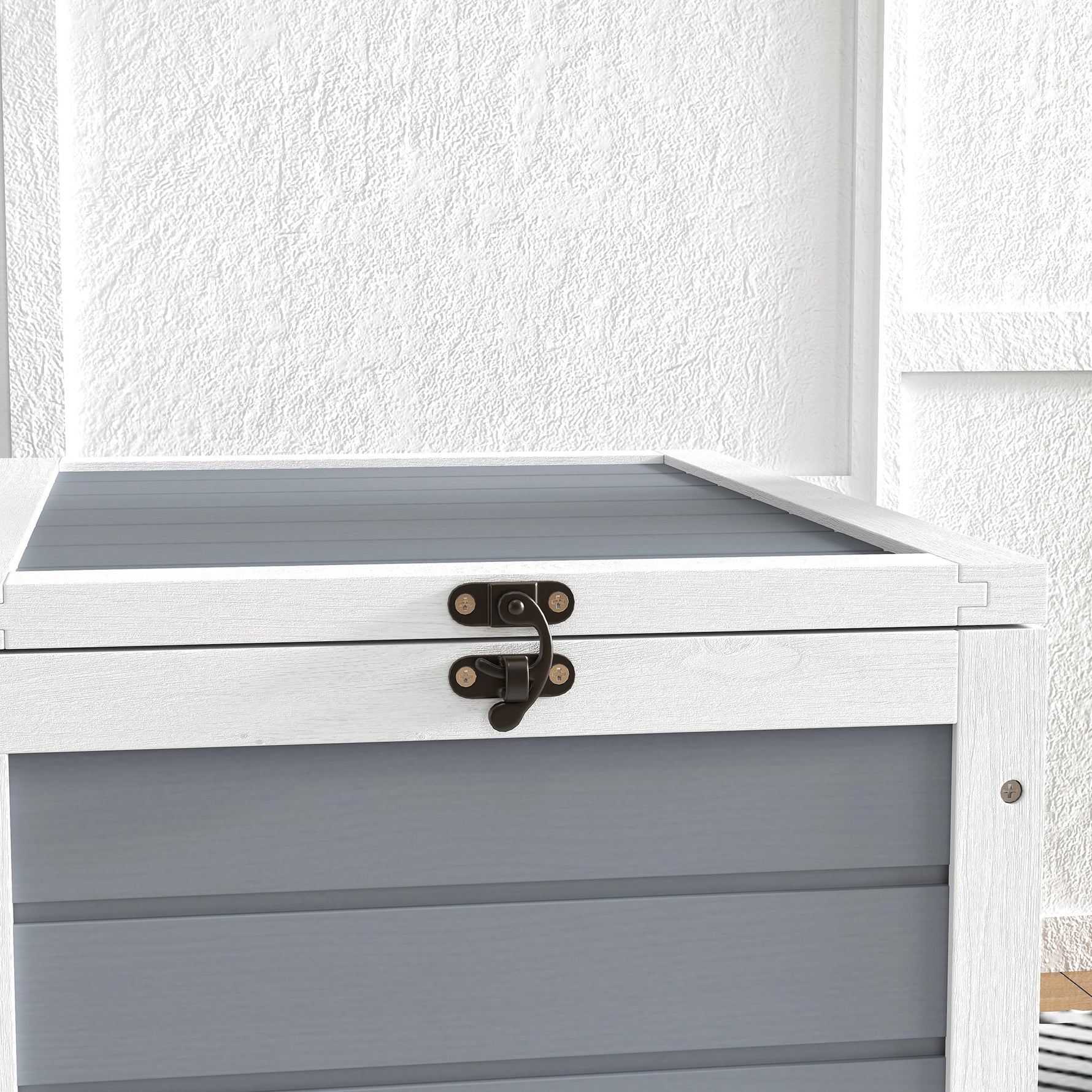 Maison enclos cage pour petit animal tortue avec 2 espaces support de lampe 81 x 48 x 31,5 cm gris