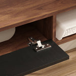 Meuble TV Suspendu, Meuble Télé pour Téléviseur jusqu'à 50 Pouces, Tiroir Rabattable, 2 Étagères, 120x24x16cm, Noyer