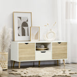Meuble TV Banc TV Buffet bas Meuble de rangement sur pied avec 2 placards en Bois pour Chambre Salon 110 x 40 x