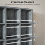 Multimedia-Aufbewahrungsmöbel für 456 CDs / 336 DVDs – Holzregal mit verstellbaren Einlegeböden, 89 x 130,5 cm, grau