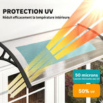 Auvent de Porte d'Entrée, Toit Marquise de Porte Extérieur en Polycarbonate et Profil Aluminium, 110x60cm, Transparent