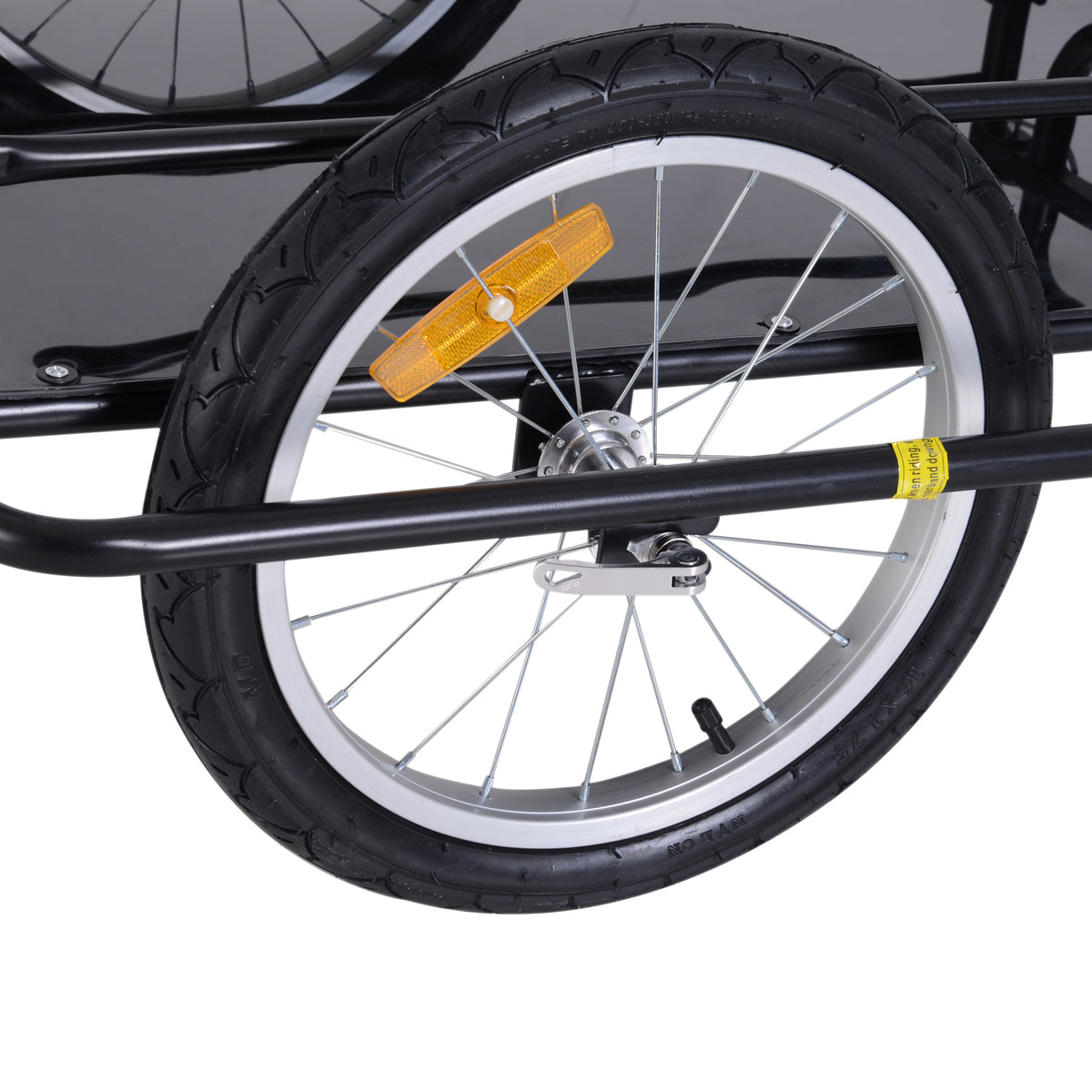 Fahrradanhänger, Transportanhänger für Fahrräder, 70 l, 155 L × 71,5 B × 77 H cm, Klappdeichsel mit universeller Befestigung, Stahl, maximale Traglast 40 kg, schwarz