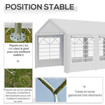 Gazebo da giardino 3 x 6 m tendone per ricevimenti con 4 pareti 3 finestre su ogni lato gazebo per feste matrimonio bianco