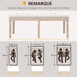 Banc bout de lit banquette capitonnée style vintage français revêtement tissu aspect lin pieds en bois massif crème