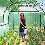 Serre de jardin serre tunnel de jardin 9m² PE Haute densité 135 g/m², avec 2 portes zippées 300 x 300 x 200 cm, vert