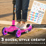 Trottinette électrique pour enfants 6+ ans, pliable 3 roues démarrage zéro, vitesse maximale 8 km/h 64 x 29 x 83 cm rose