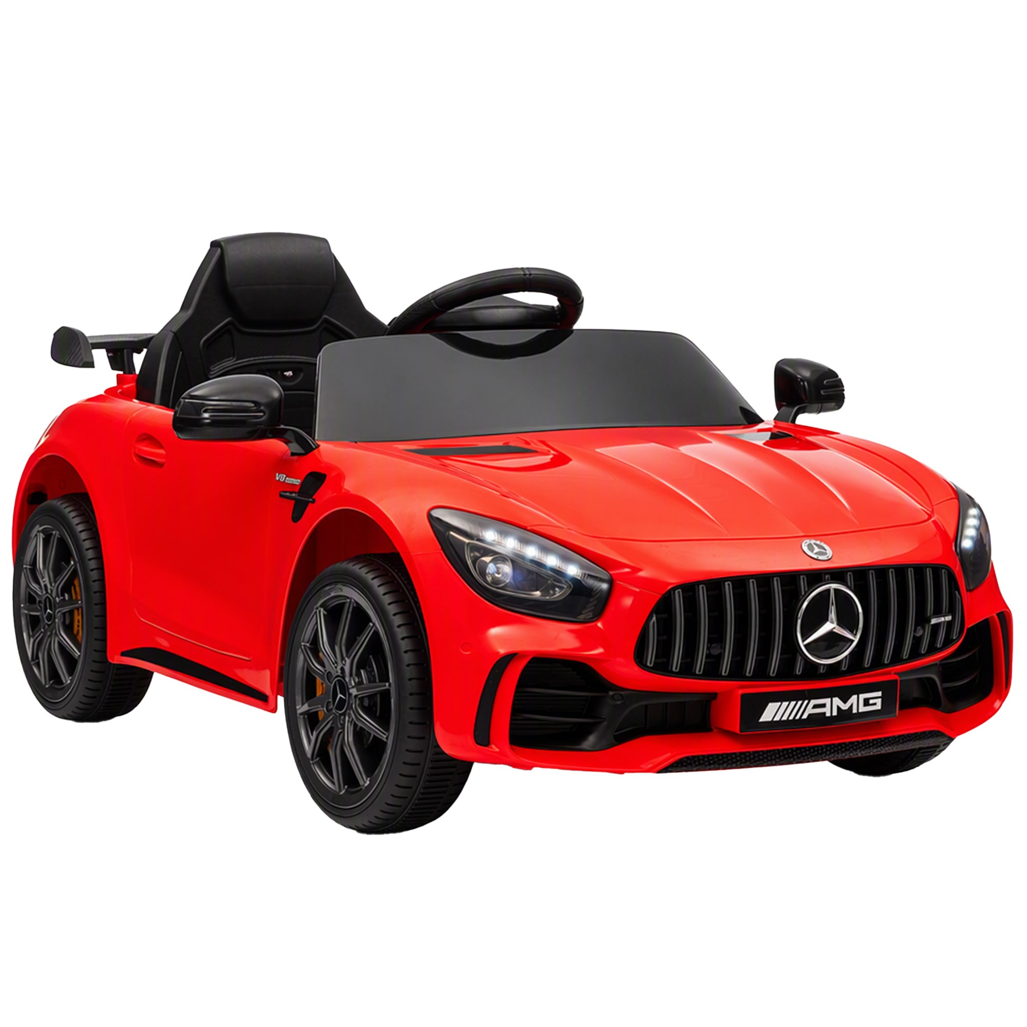 Mercedes-Benz AMG GTR lizenziertes Elektroauto für Kinder, 12V, 2,4G Fernbedienung, max. 5 km/h, 108 x 67 x 46 cm, rot