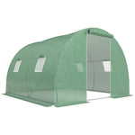 Invernadero de jardín tipo túnel 9 m² 4 ventanas, puerta enrollable con cremallera, estructura de acero galvanizado, lona de PE 3 x 3 x 2 m verde