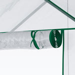 Serre de jardin 4 tablettes acier PVC haute densité 140 g/m² anti-UV 142 x 73 x 195 cm transparent vert