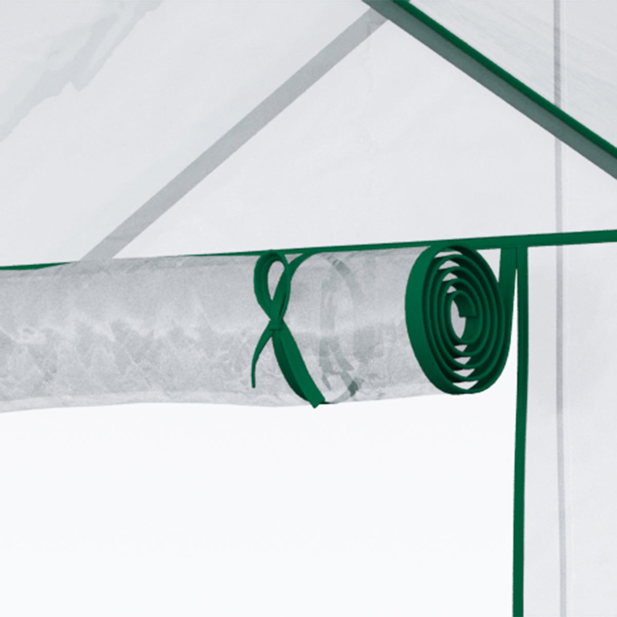 Serre de jardin 4 tablettes acier PVC haute densité 140 g/m² anti-UV 142 x 73 x 195 cm transparent vert