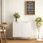 Buffet Cuisine, Meuble de Rangement avec 2 Portes, Étagère Réglable, Pieds Métalliques Surélevés, 80 x 40 x 80 cm, Blanc